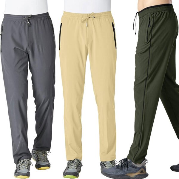 Rdruko Men's Casual Pants Lightweight Quick Dry Hiking Running Workout Outdoor Sports Sweat Pants - Image 2