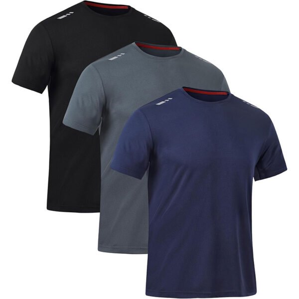 Zoofly Mens Tshirt 3 Pack Gym Workout T Shirts Quick Dry Sports T-Shirt Crew Neck Short Sleeve Athletic T Shirt