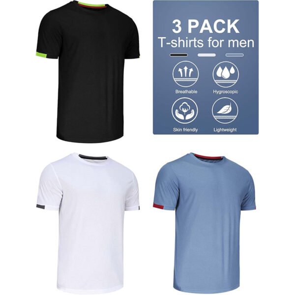 Zoofly 3 Pack Running Shirts Men T Shirt Men T Shirts Gym Shirts For Men Multipack Shirts Men Sport Shirts Hiking Shirts For Men Mens Running Shirts Mens T Shirts Working Dry Fit Shirts For Activewear - Image 6