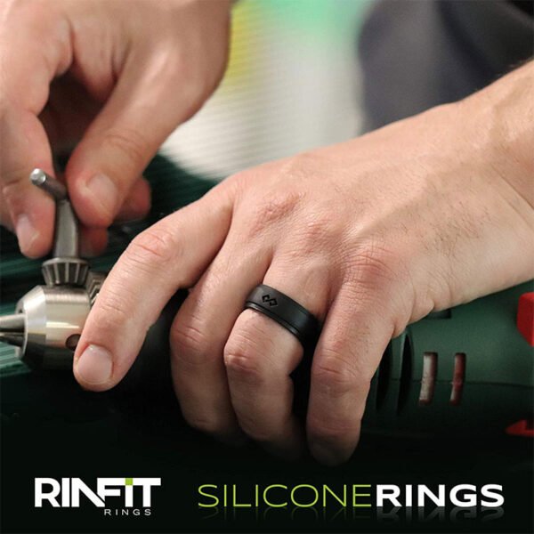 Rinfit Silicone Rings for Men - Mens Silicone Wedding Band - Silicone Ring Men - Rubber Wedding Rings - Rubber Rings Men - Infinity Collection - Image 5