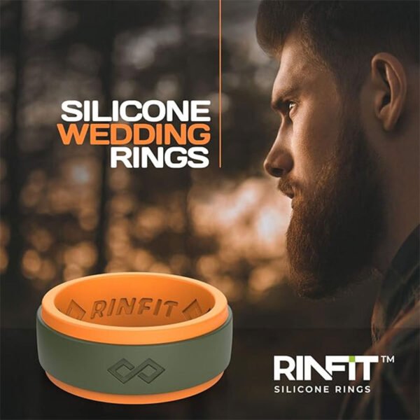 Rinfit Silicone Rings for Men - Mens Silicone Wedding Band - Silicone Ring Men - Rubber Wedding Rings - Rubber Rings Men - Infinity Collection - Image 2
