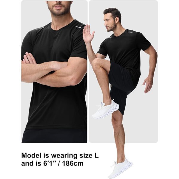 Zoofly Mens Tshirt 3 Pack Gym Workout T Shirts Quick Dry Sports T-Shirt Crew Neck Short Sleeve Athletic T Shirt - Image 3
