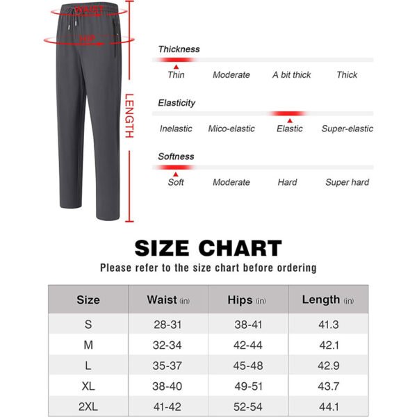 Rdruko Men's Casual Pants Lightweight Quick Dry Hiking Running Workout Outdoor Sports Sweat Pants - Image 4