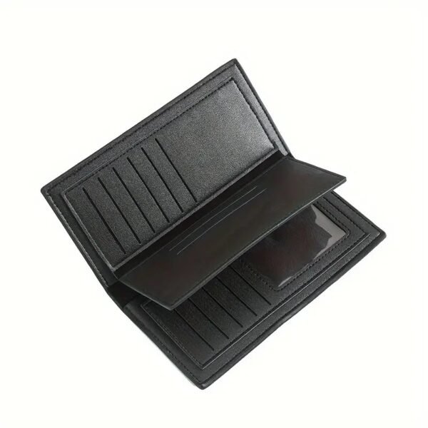 1pc Black PU Leather Business Wallet, Casual Portable Coins Purse, Durable Card Holder With Large Capacity, Multiple Card Slots, Perfect Gift For Teacher's Day, Valentine's Day, Birthday, Christmas, Father's Day - Image 6