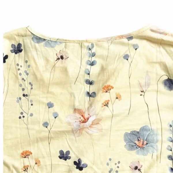 Floral Print Button Front T-shirt, Casual Flared Sleeve Top For Spring & Fall, Women's Clothing - Image 4