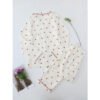 Cherry Print Pajama Set, Long Sleeve Buttons Top & Elastic Waistband Pants, Women's Sleepwear & Loungewear - Image 5