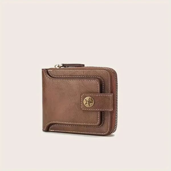 1pc Men's Fashionable Tree Pattern Zipper Buckle, PU Credit Card Card Holder, Small Zipper Coin Storage Zipper Button Closure Business Wallet, Ideal Gift For Men - Image 7