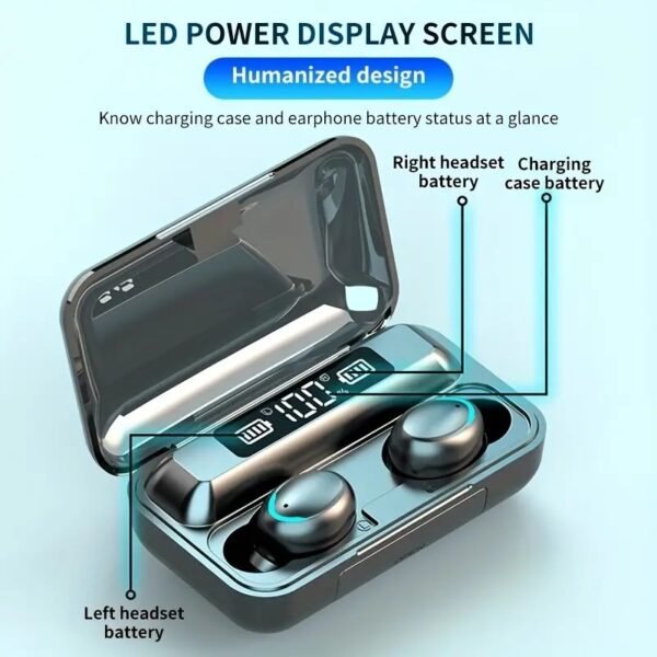 HiFi Stereo Sound & Noise-Cancelling Wireless Earphones With Touch Control, HD Mic & Charging Case - TWS F9-5 Earphones For Women & Men - Image 13