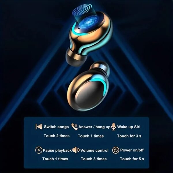 HiFi Stereo Sound & Noise-Cancelling Wireless Earphones With Touch Control, HD Mic & Charging Case - TWS F9-5 Earphones For Women & Men - Image 12