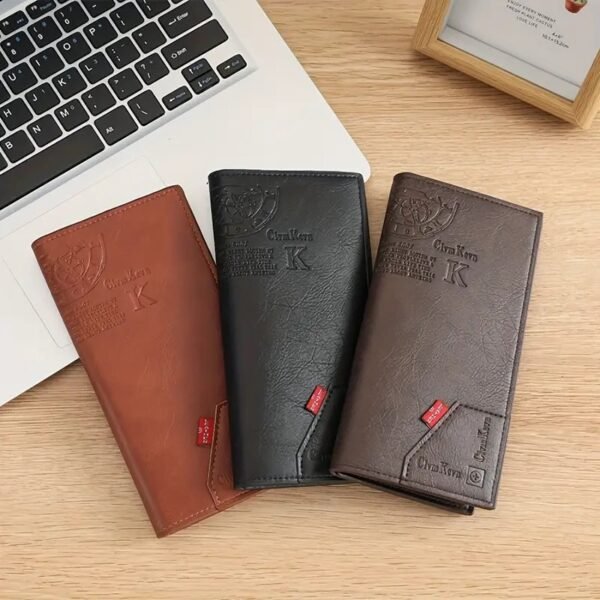 1pc Black PU Leather Business Wallet, Casual Portable Coins Purse, Durable Card Holder With Large Capacity, Multiple Card Slots, Perfect Gift For Teacher's Day, Valentine's Day, Birthday, Christmas, Father's Day - Image 8