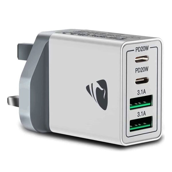 USB C Charger, Aioneus 40W 4-Port Type C Fast Charger Adapter with USB-C and USB-A, PD 3.0 USB C Adapter Plug Wall Charger for Samsung S23 S22 Ultra S10, iPhone 15 14 13 Pro Max XR, iPad, Google Pixel