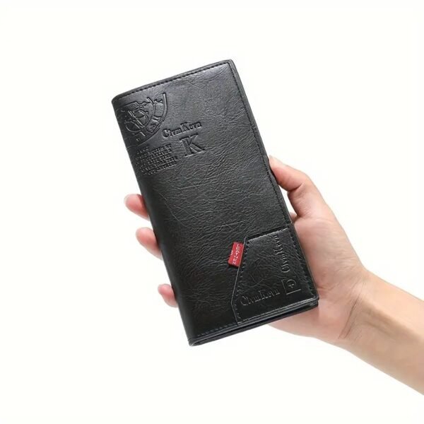 1pc Black PU Leather Business Wallet, Casual Portable Coins Purse, Durable Card Holder With Large Capacity, Multiple Card Slots, Perfect Gift For Teacher's Day, Valentine's Day, Birthday, Christmas, Father's Day