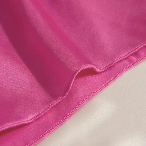 3 Sets Solid Satin Pajama Set, Crew Neck Cami Top & Elastic Waistband Shorts, Women's Sleepwear & Loungewear - Image 2