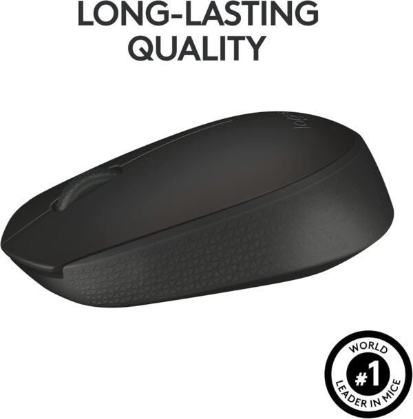 Logitech M171 Wireless Mouse for PC, Mac, Laptop, 2.4 GHz, Optical Tracking, 12-Months Battery Life, Ambidextrous-Black - Image 3