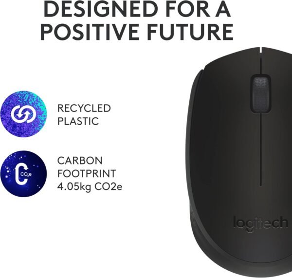 Logitech M171 Wireless Mouse for PC, Mac, Laptop, 2.4 GHz, Optical Tracking, 12-Months Battery Life, Ambidextrous-Black - Image 6