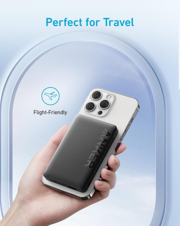 Anker Magnetic Power Bank 10K, Wireless Portable Charger, 20W Fast Charging Battery Pack with USB-C Compatible with Magsafe, iPhone 15/15 Plus/15 Pro/15 Pro Max, iPhone 14/13/12 Series - Image 4