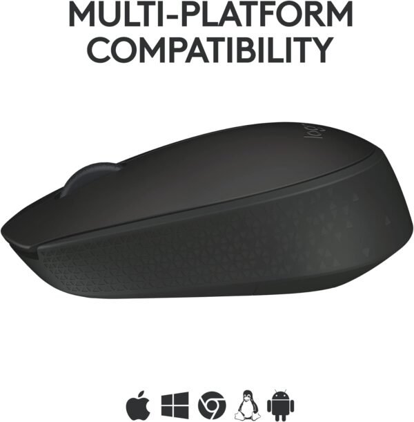 Logitech M171 Wireless Mouse for PC, Mac, Laptop, 2.4 GHz, Optical Tracking, 12-Months Battery Life, Ambidextrous-Black - Image 7