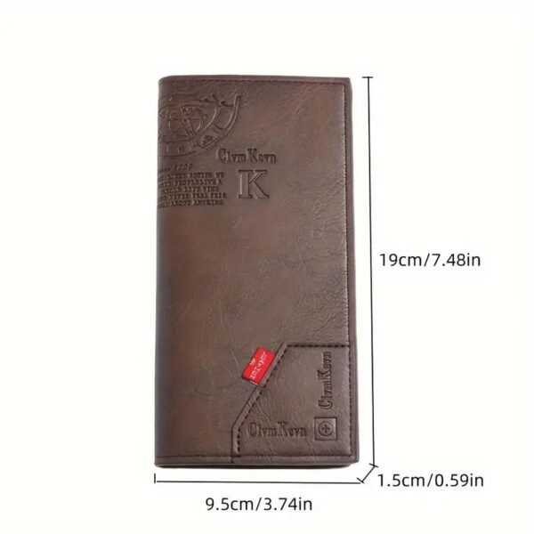 1pc Black PU Leather Business Wallet, Casual Portable Coins Purse, Durable Card Holder With Large Capacity, Multiple Card Slots, Perfect Gift For Teacher's Day, Valentine's Day, Birthday, Christmas, Father's Day - Image 9