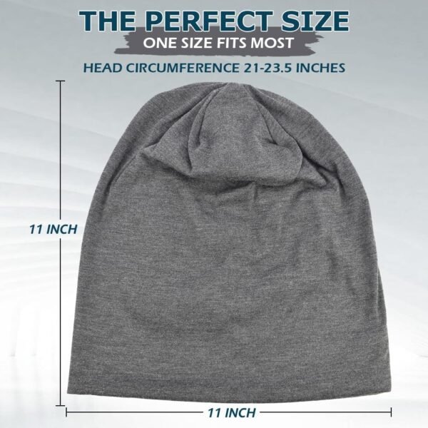 EINSKEY Cotton Slouchy Beanie Hat for Men/Women, Lightweight Oversize Large Thin Skull Cap Chemo Cap Night Sleeping Cap - Image 3