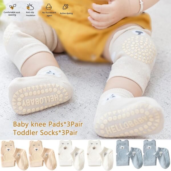 ISANPAN Unisex Baby Baby Crawling Knee Pads and Socks baby knee pads for crawling