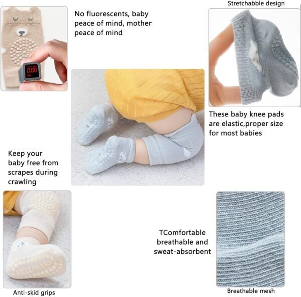 ISANPAN Unisex Baby Baby Crawling Knee Pads and Socks baby knee pads for crawling - Image 5