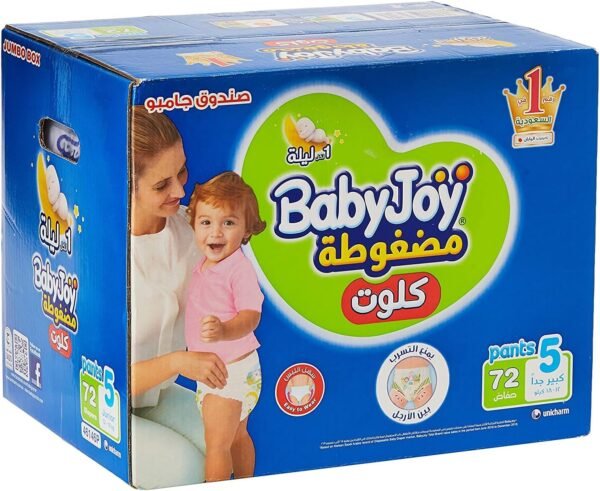 BabyJoy Culotte Pants Diaper, Size 5, Junior, 12-18 Kg, Jumbo Box, 72 Diapers