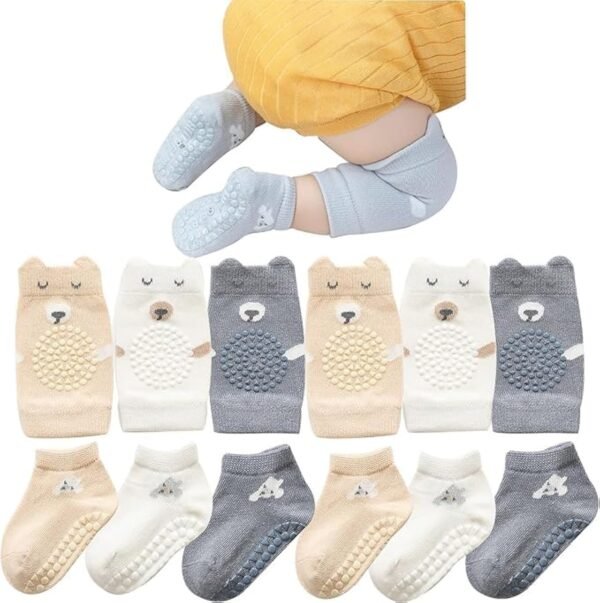 ISANPAN Unisex Baby Baby Crawling Knee Pads and Socks baby knee pads for crawling - Image 4