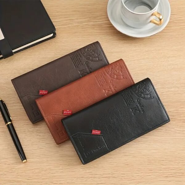 1pc Black PU Leather Business Wallet, Casual Portable Coins Purse, Durable Card Holder With Large Capacity, Multiple Card Slots, Perfect Gift For Teacher's Day, Valentine's Day, Birthday, Christmas, Father's Day - Image 10