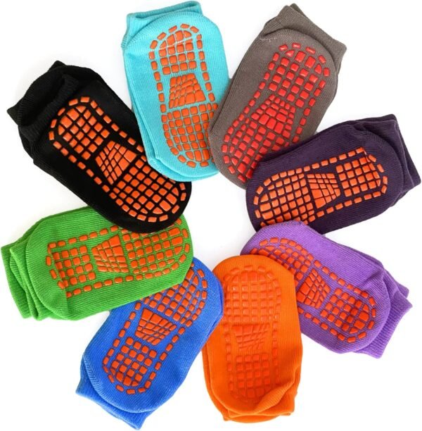 SKY-TOUCH Toddler Grips Ankle Socks, Non Slip Socks for Kids, Low Cut Anti-Skid Floor Socks for 1-3 Years Baby Boys and Girls, 8 Pairs