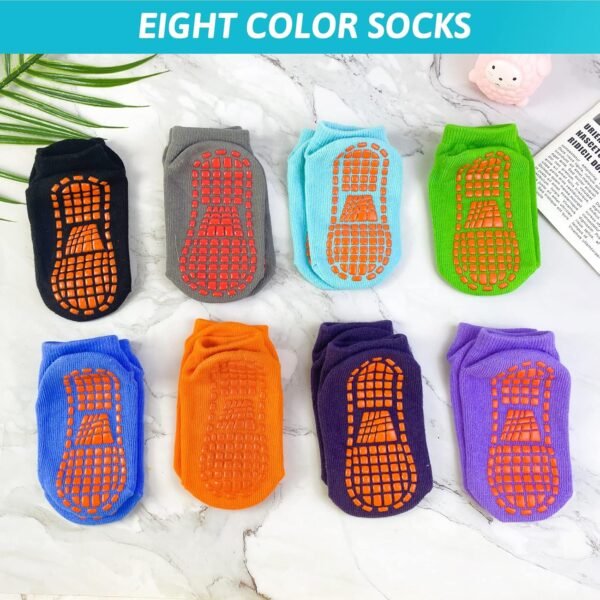 SKY-TOUCH Toddler Grips Ankle Socks, Non Slip Socks for Kids, Low Cut Anti-Skid Floor Socks for 1-3 Years Baby Boys and Girls, 8 Pairs - Image 3