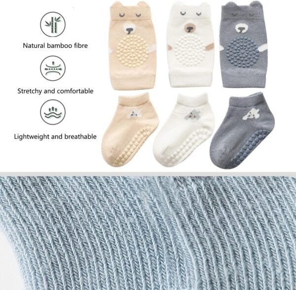 ISANPAN Unisex Baby Baby Crawling Knee Pads and Socks baby knee pads for crawling - Image 2