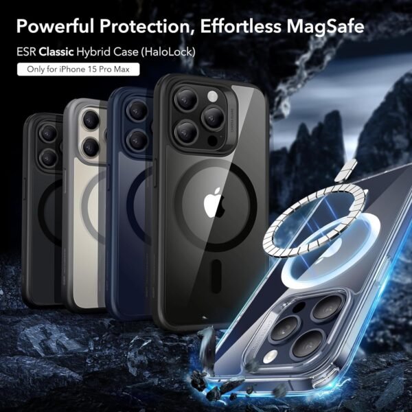 ESR for iPhone 15 Pro Max Case, Compatible with MagSafe, Military-Grade Protection, Yellowing Resistant, Scratch-Resistant Back, Magnetic Phone Cover for iPhone 15 Pro Max, Classic Series, Clear - Image 4