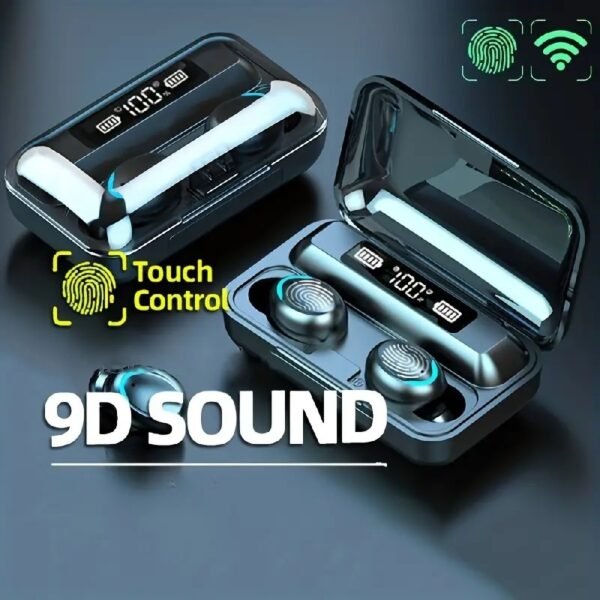 HiFi Stereo Sound & Noise-Cancelling Wireless Earphones With Touch Control, HD Mic & Charging Case - TWS F9-5 Earphones For Women & Men - Image 7