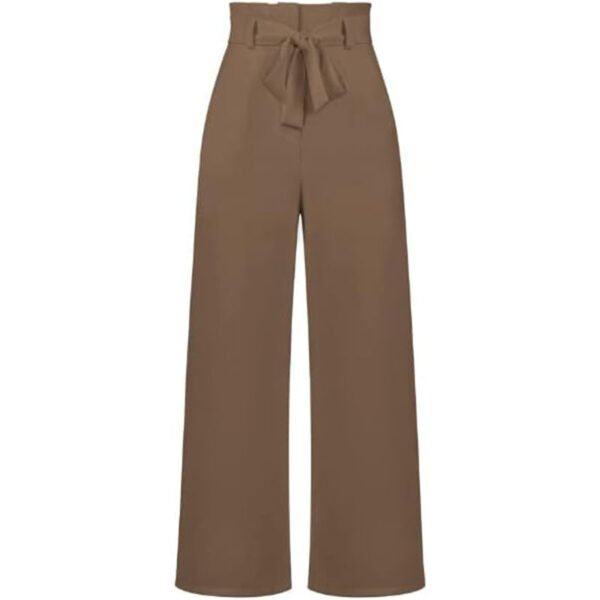 Dinazah Women's Dress Work Wide Leg Trousers Belt Commuting Pants - Image 4