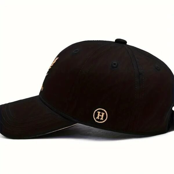 Feather & Freedom Embroidered Baseball Cap Black Washed Peaked Hat Summer Adjustable Sunshade Cap Suitable For Outdoor Sports - Image 4