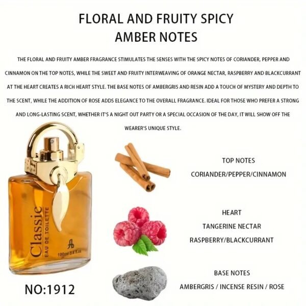 100ml Classic Desert Scent Eau De Toilette For Men, Floral Spicy Amber Fragrance, Perfume For Sports, Casual Dates, Gatherings, Couple's Scent, Perfect For Anniversary, Gift For Men Father's Day Gift - Image 6