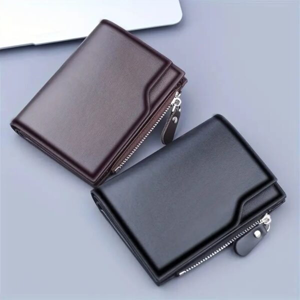 1pc Men's PU Leather Business Card Holder, Casual Portable Coins Purse, Durable Card Holder With Large Capacity, Multiple Card Slots, Perfect Gift For Teacher's Day, Valentine's Day, Birthday, Christmas, Father's Day - Image 2