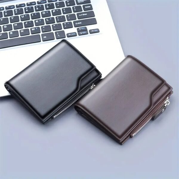 1pc Men's PU Leather Business Card Holder, Casual Portable Coins Purse, Durable Card Holder With Large Capacity, Multiple Card Slots, Perfect Gift For Teacher's Day, Valentine's Day, Birthday, Christmas, Father's Day - Image 4