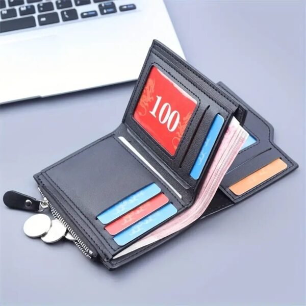 1pc Men's PU Leather Business Card Holder, Casual Portable Coins Purse, Durable Card Holder With Large Capacity, Multiple Card Slots, Perfect Gift For Teacher's Day, Valentine's Day, Birthday, Christmas, Father's Day - Image 5