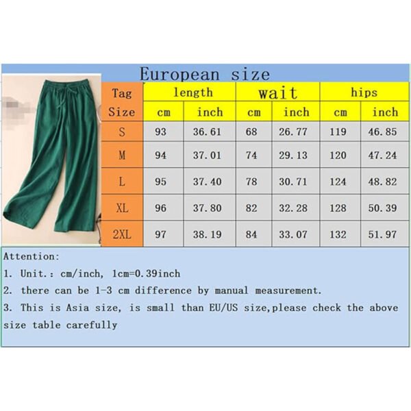 Women's Solid Color Cotton Linen Pants Street Casual Wide Leg Trousers Fashion Elastic Belt Multipocket Slacks - Image 6