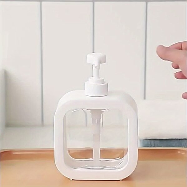 1pc Clear Plastic Ceramic Soap Dispenser, Countertop Lotion Bottle With Pump, Lotion Container For Bathroom, Refillable Empty Bottle For Hand Soap, Bathroom Accessories, home decor, furniture for home - Image 2