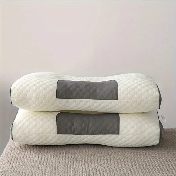 1pc Knitted Thin Pillow With Cervical Spine Protection, Pillow Insert For Sleeping Massage, Moisture-absorbing Breathable Home Bedding Pillow For Living Room, Bedroom, Home Decor - Image 2