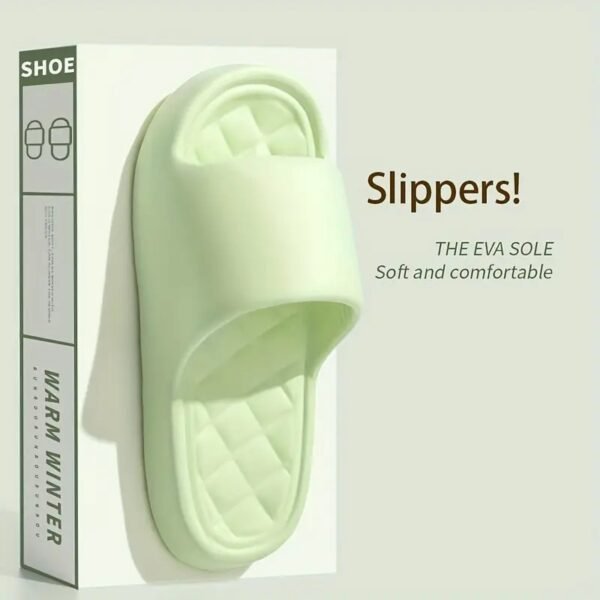 Simple Solid Color Slides, Casual Open Toe Soft Sole Shoes, Comfortable Indoor Home Bathroom Slides - Image 2