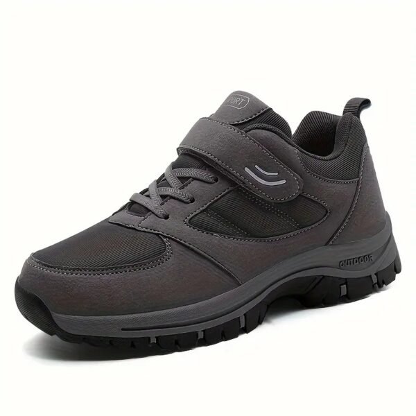 Men's Breathable Casual Shoes With Hook And Loop Fastener, Comfy Soft Sole Sneakers For Outdoor Jogging, Spring And Summer