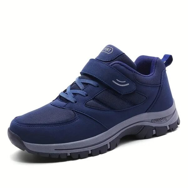 Men's Breathable Casual Shoes With Hook And Loop Fastener, Comfy Soft Sole Sneakers For Outdoor Jogging, Spring And Summer - Image 5
