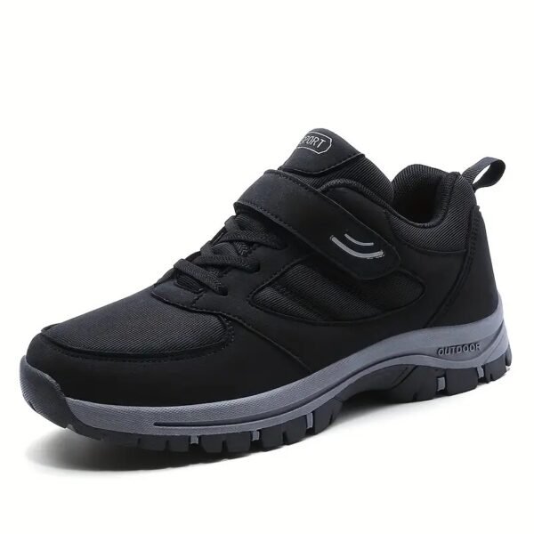Men's Breathable Casual Shoes With Hook And Loop Fastener, Comfy Soft Sole Sneakers For Outdoor Jogging, Spring And Summer - Image 7
