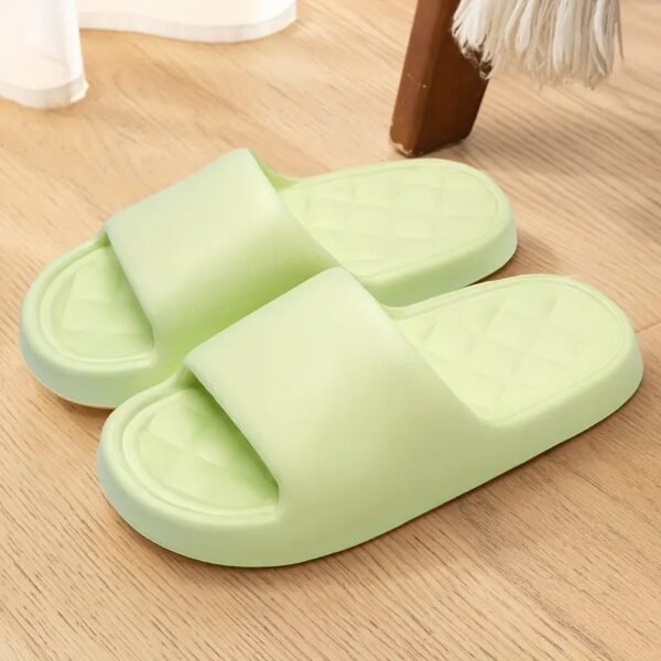Simple Solid Color Slides, Casual Open Toe Soft Sole Shoes, Comfortable Indoor Home Bathroom Slides - Image 4