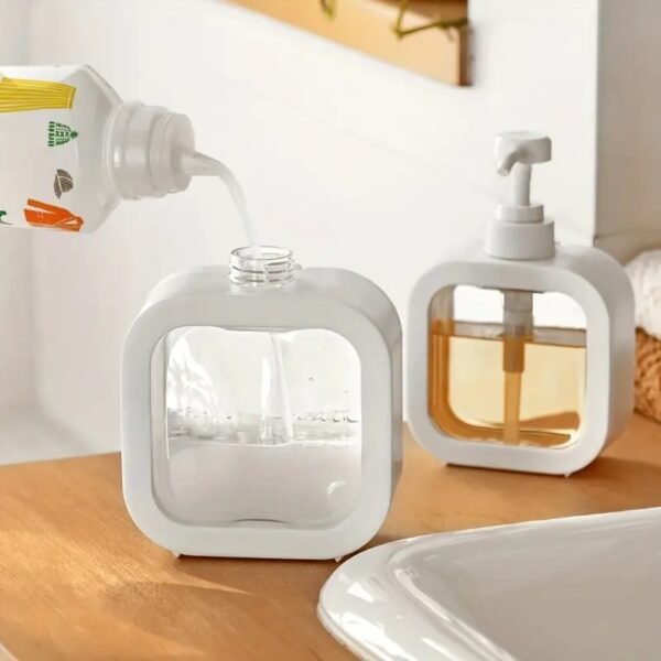 1pc Clear Plastic Ceramic Soap Dispenser, Countertop Lotion Bottle With Pump, Lotion Container For Bathroom, Refillable Empty Bottle For Hand Soap, Bathroom Accessories, home decor, furniture for home - Image 5