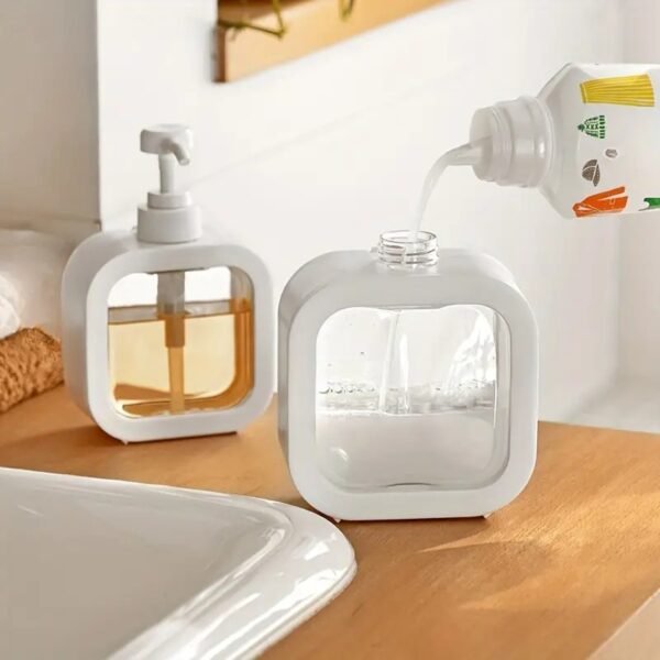 1pc Clear Plastic Ceramic Soap Dispenser, Countertop Lotion Bottle With Pump, Lotion Container For Bathroom, Refillable Empty Bottle For Hand Soap, Bathroom Accessories, home decor, furniture for home - Image 6