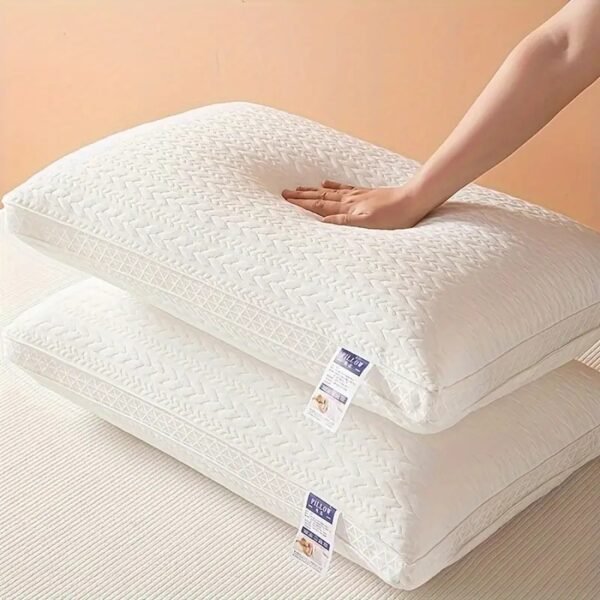 Luxury Supportive Bed Pillow: Unmatched Comfort with Net-Trimmed, Wheat Ear Grid Design - Expertly Crafted for Neck & Shoulder Relief - Perfect Guest Room Accent and Stylish Home Decor